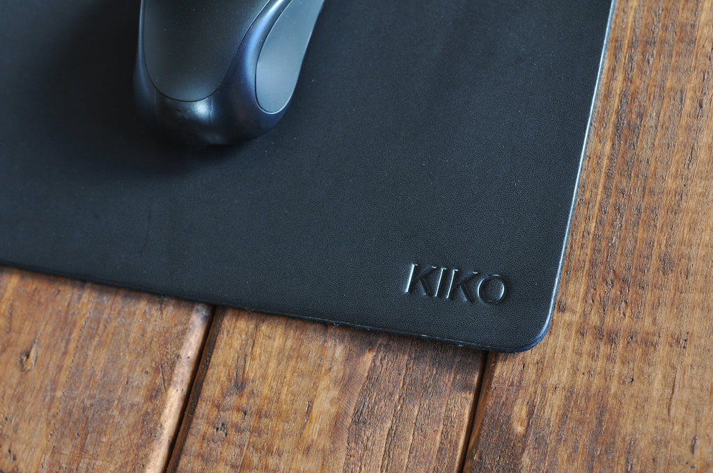 Black Kiko Leather Mouse Pad