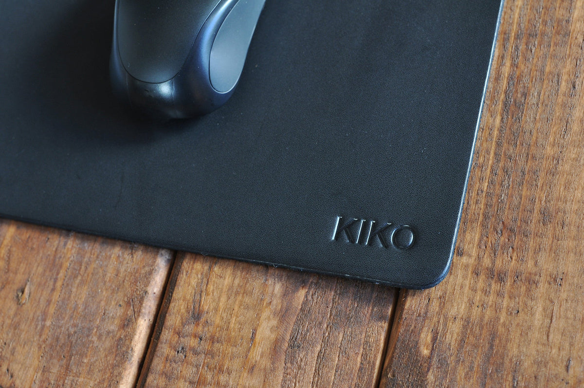 Black Kiko Leather Mouse Pad