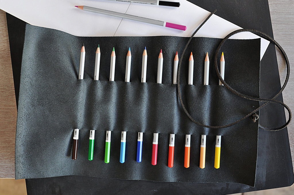 Kiko Leather Pencil Wrap with leather tie closure