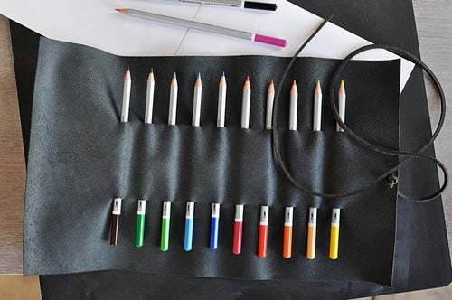 Kiko Leather Pencil Wrap with leather tie closure