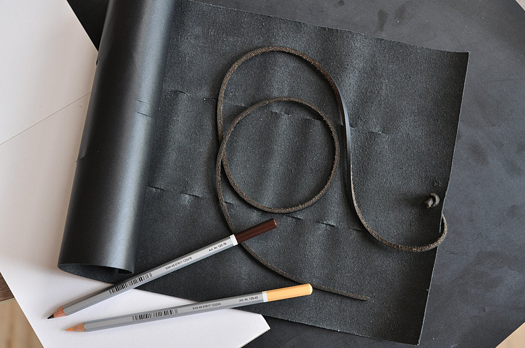 Kiko Leather Pencil Wrap with leather tie closure