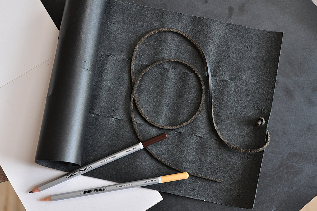 Kiko Leather Pencil Wrap with leather tie closure