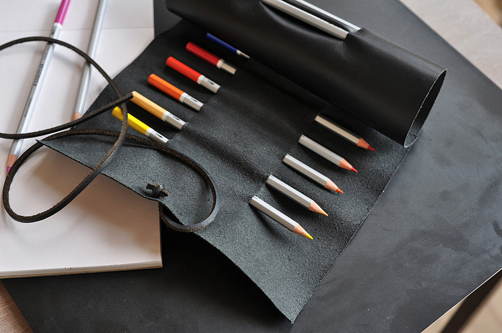 Kiko Leather Pencil Wrap with leather tie closure