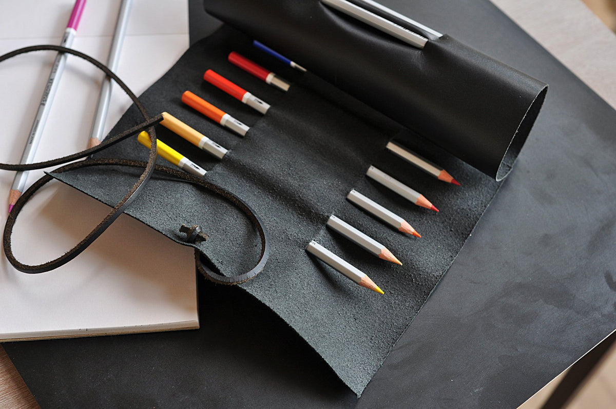 Kiko Leather Pencil Wrap with leather tie closure