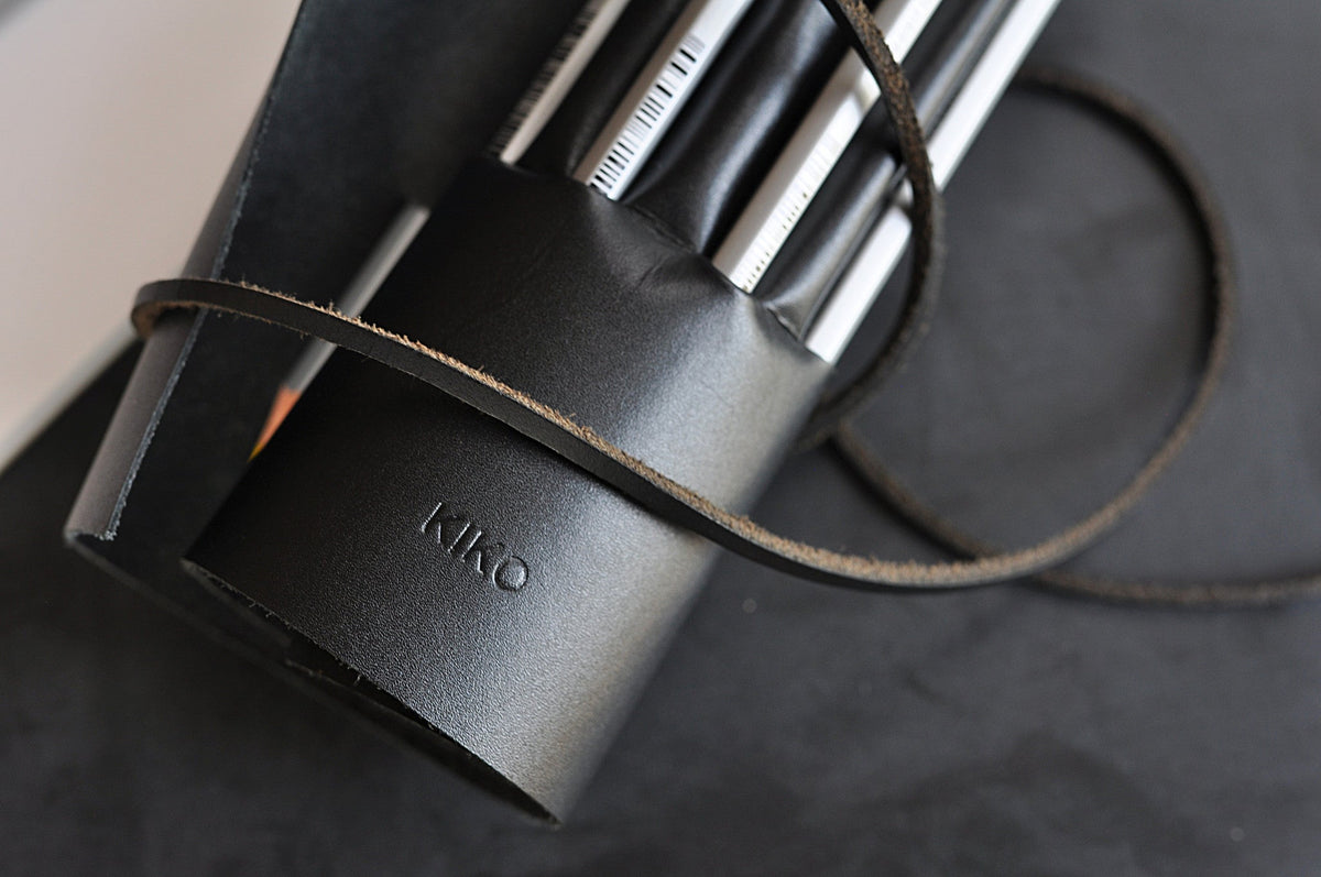 Kiko Leather Pencil Wrap with leather tie closure