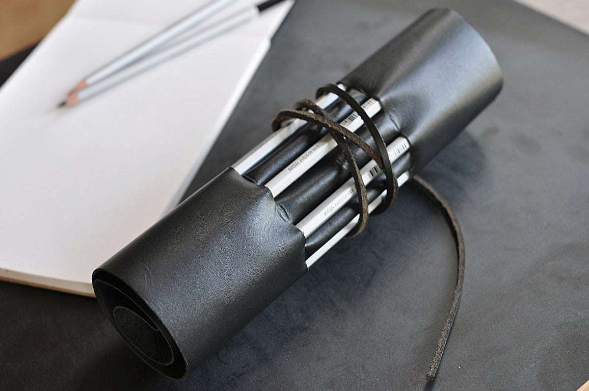 Kiko Leather Pencil Wrap with leather tie closure