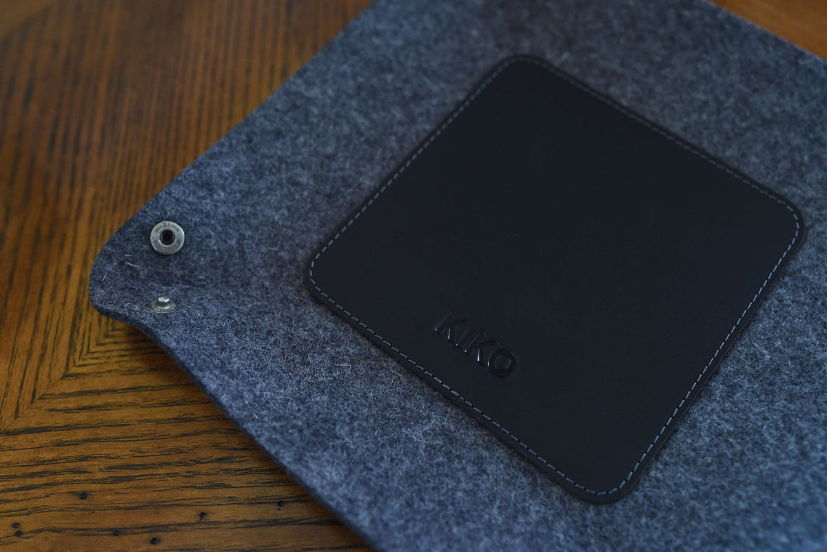 Kiko Leather Desk Tray in wool felt and leather